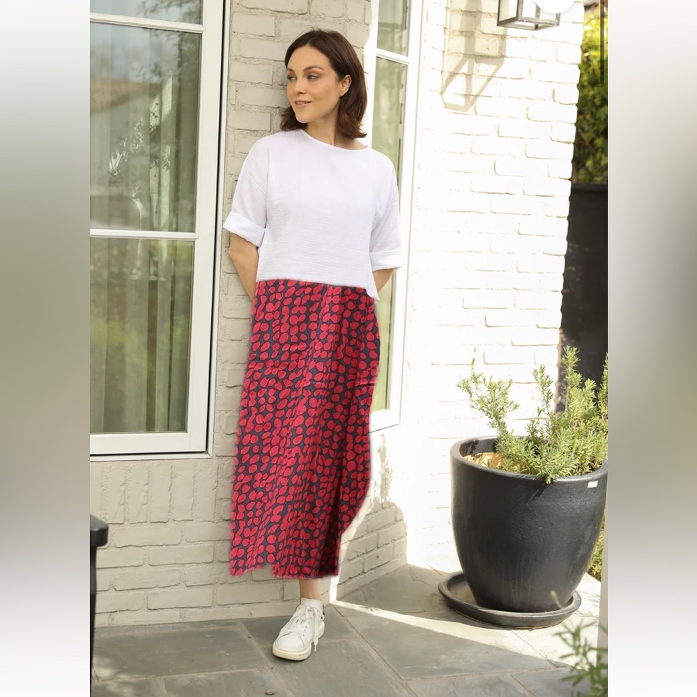 WUKOGALS Dot Print BASIC PRINTED SKIRT, MIDI